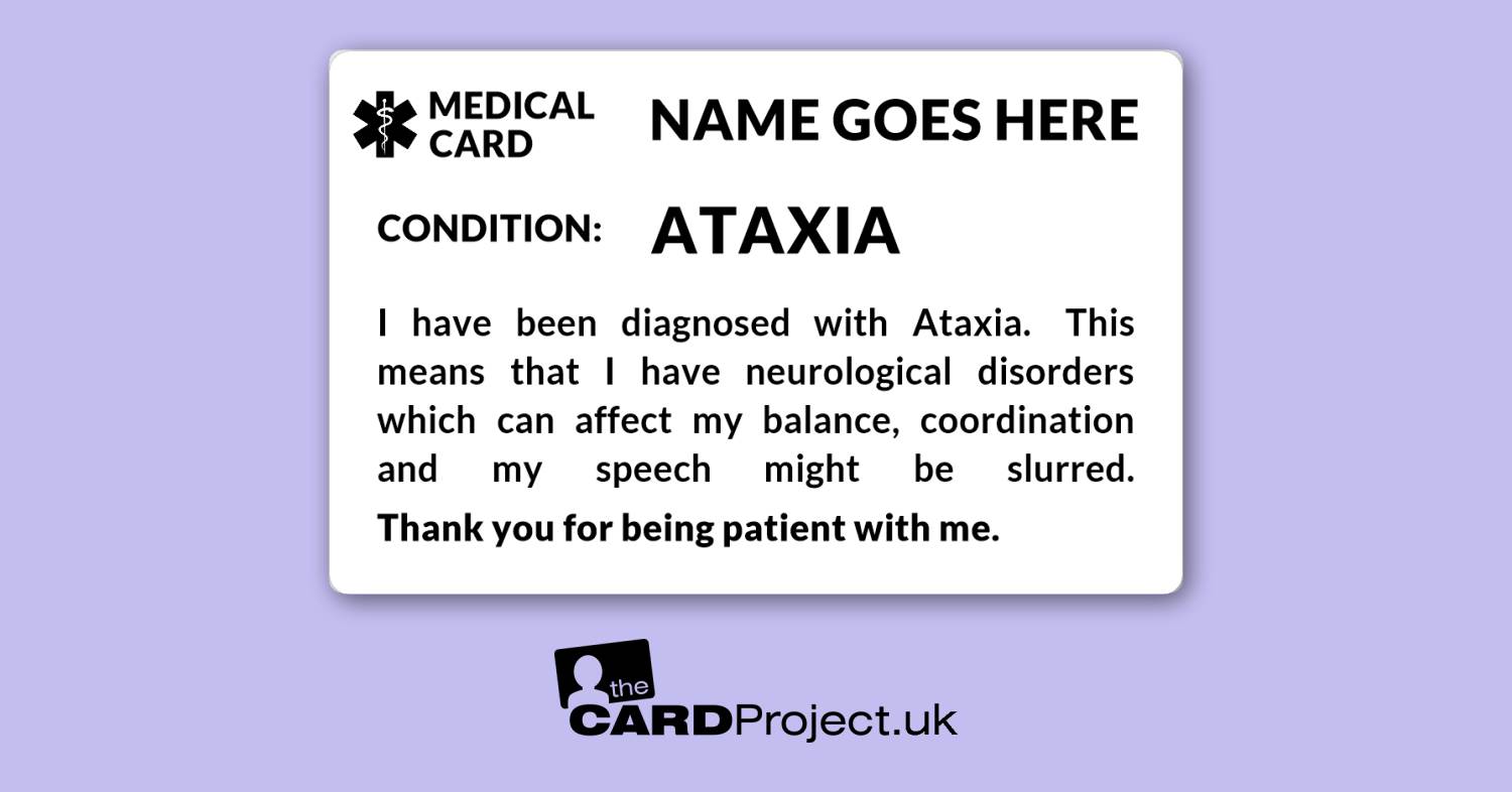 Ataxia Mono Awareness Card (FRONT)